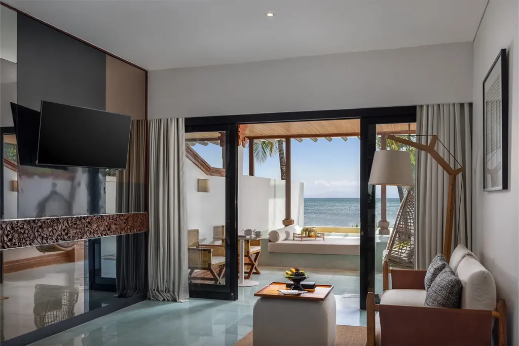 bedroom decoration with a beachview by sadara suite ocean view nusa dua resort bali